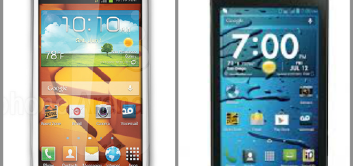 Galaxy Prevail II left, Kyocera Hydro Edge right