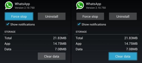 Whatsapp clear database
