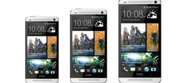 HTC One alongside HTC One Mini and HTC One Max