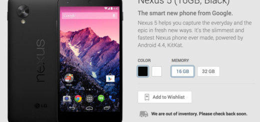 Google Nexus 5 sold out on Google Play