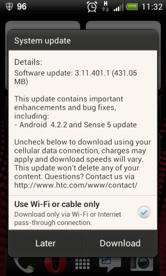 HTC One SV Android 4.2.2 and Sense 5 Update