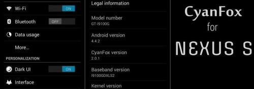 Install Android 4.4 on Nexus S using CyanFox Dark Firmware