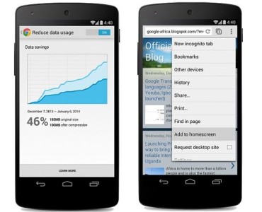 Chrome Update, Data Compression and Web Shortcuts for Android