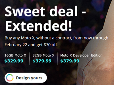 Moto X Promotion Extended Until Feb. 22