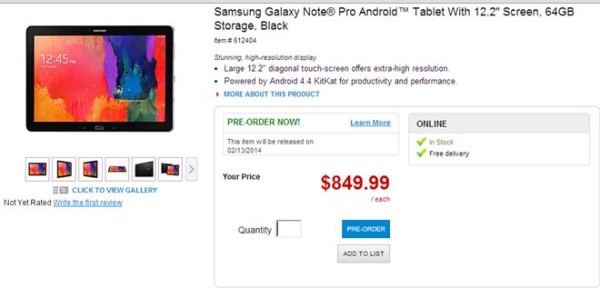 Samsung Galaxy Note Pro To Be Released on February 13th