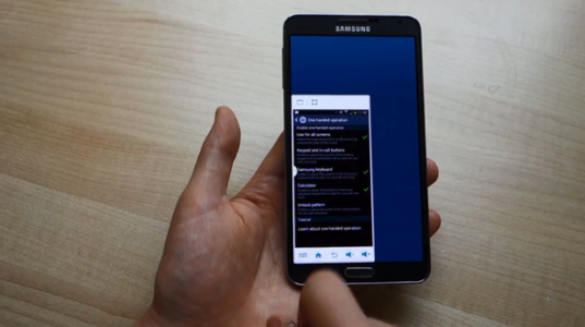 Single-handed Use of Galaxy Note 3