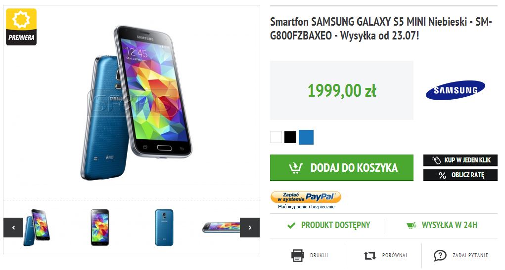 Galaxy S5 Mini Is up for Pre-order in Poland for $625