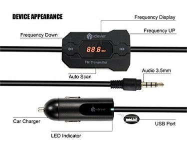 iClever IC-F40 In-Car Universal Wireless FM Transmitter