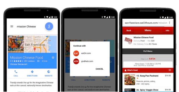 Learn to Order Food from Google Search on Android