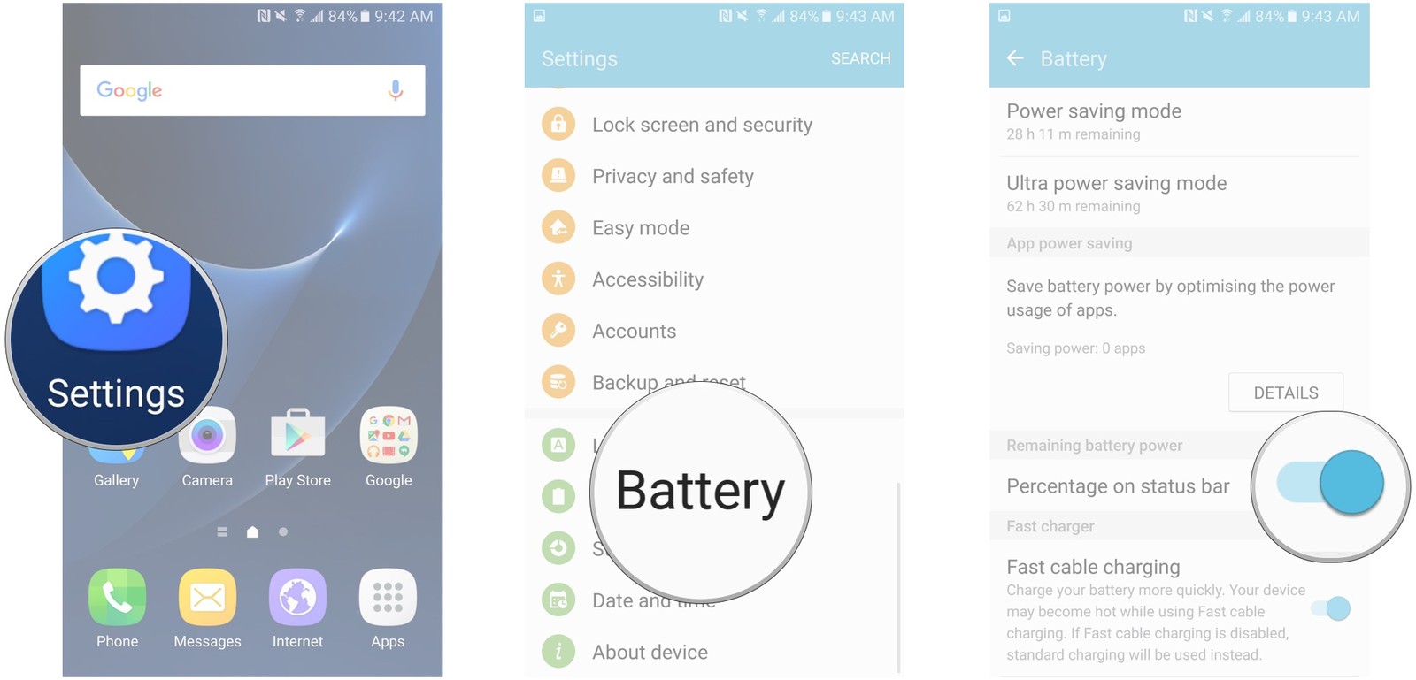 Hide the Battery Percentage on the Galaxy S7 Edge