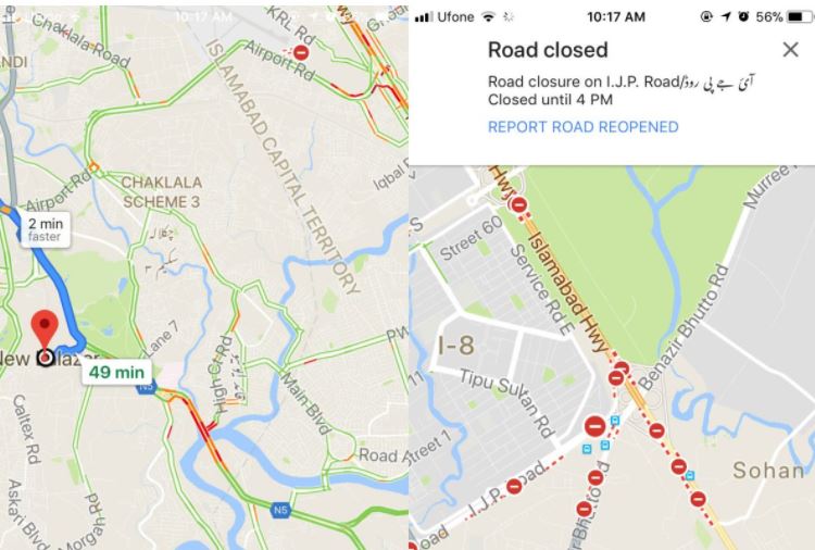 How to Discover Blockades and Traffic Jams in Google Maps