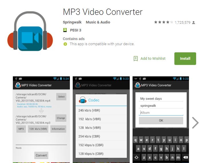 mp4 to mp3 android